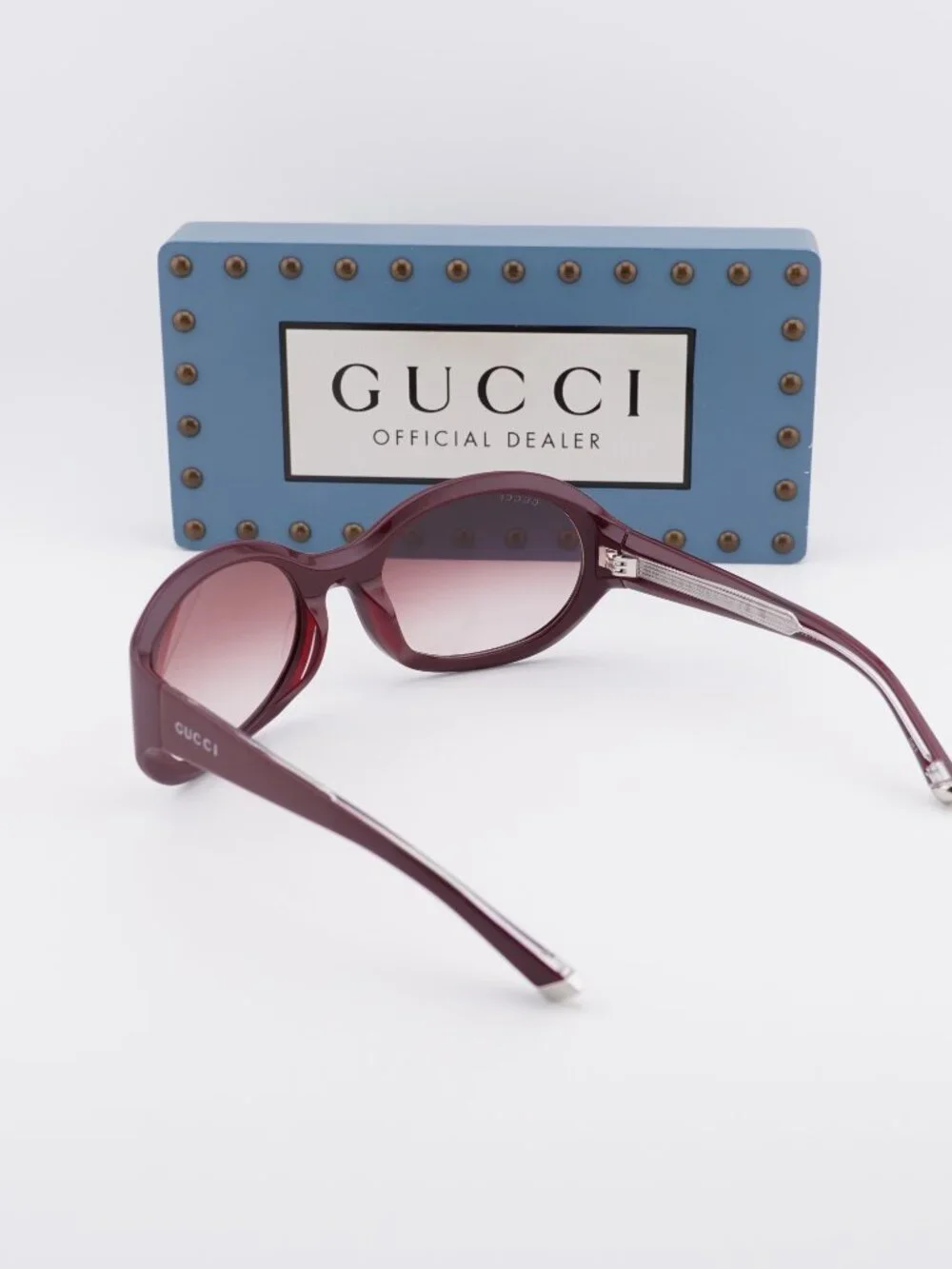 Gucci GG2012S 002 Square Sunglasses - Solid Burgundy\Burgundy Gradient